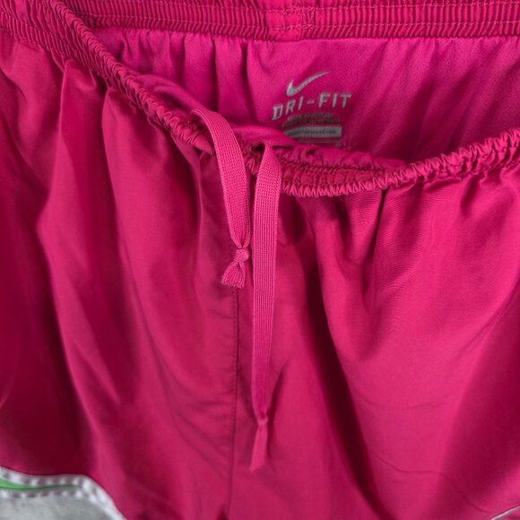 Womens Nike Dri-Fit Running Shorts Pink & Green Polyester 3" Inseam Size M - Picture 5 of 12